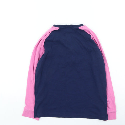 Marks and Spencer Girls Blue Polyester Basic Casual Size 9-10 Years Henley Button - Be Kind