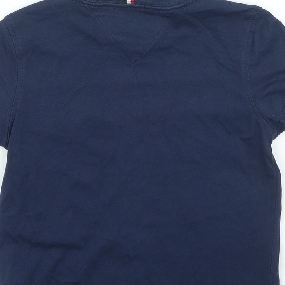 Tommy Hilfiger Boys Blue Cotton Basic Casual Size 5-6 Years Round Neck Pullover
