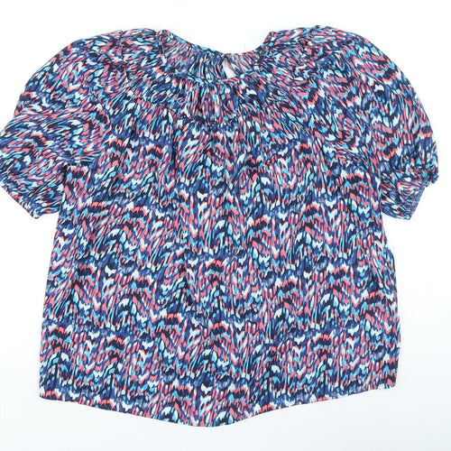 Gallery Womens Multicoloured Geometric Polyester Basic Blouse Size S Round Neck