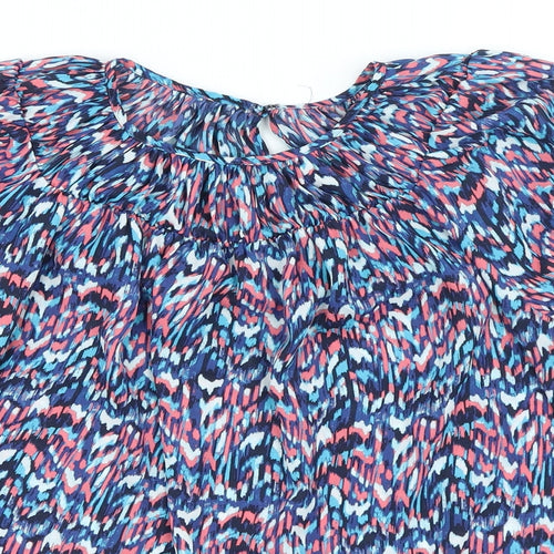 Gallery Womens Multicoloured Geometric Polyester Basic Blouse Size S Round Neck
