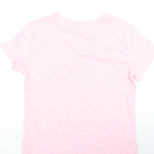 Papaya Womens Pink Polyester Basic T-Shirt Size 10 Roll Neck - Love