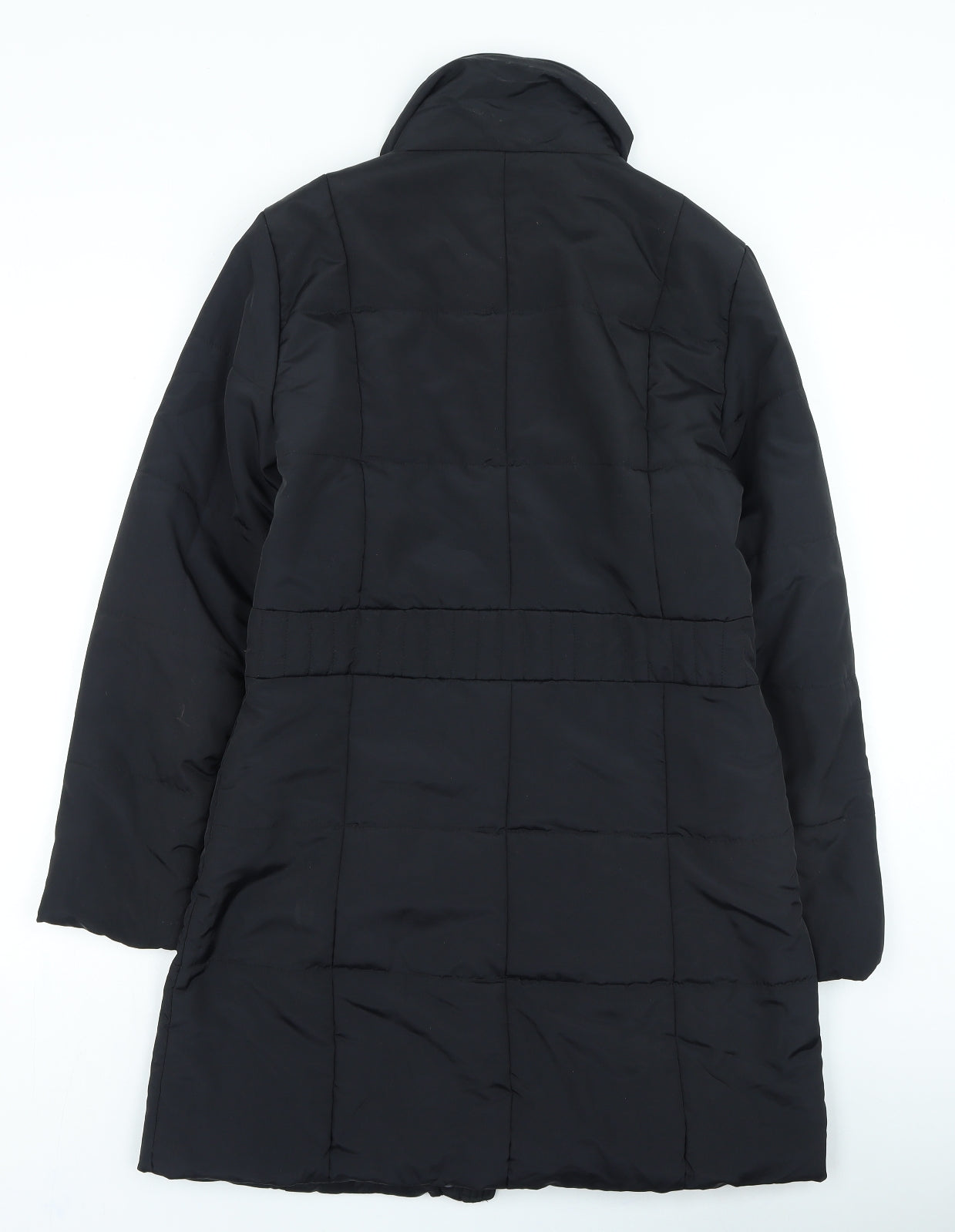Oscar B Womens Black Quilted Coat Size S Button