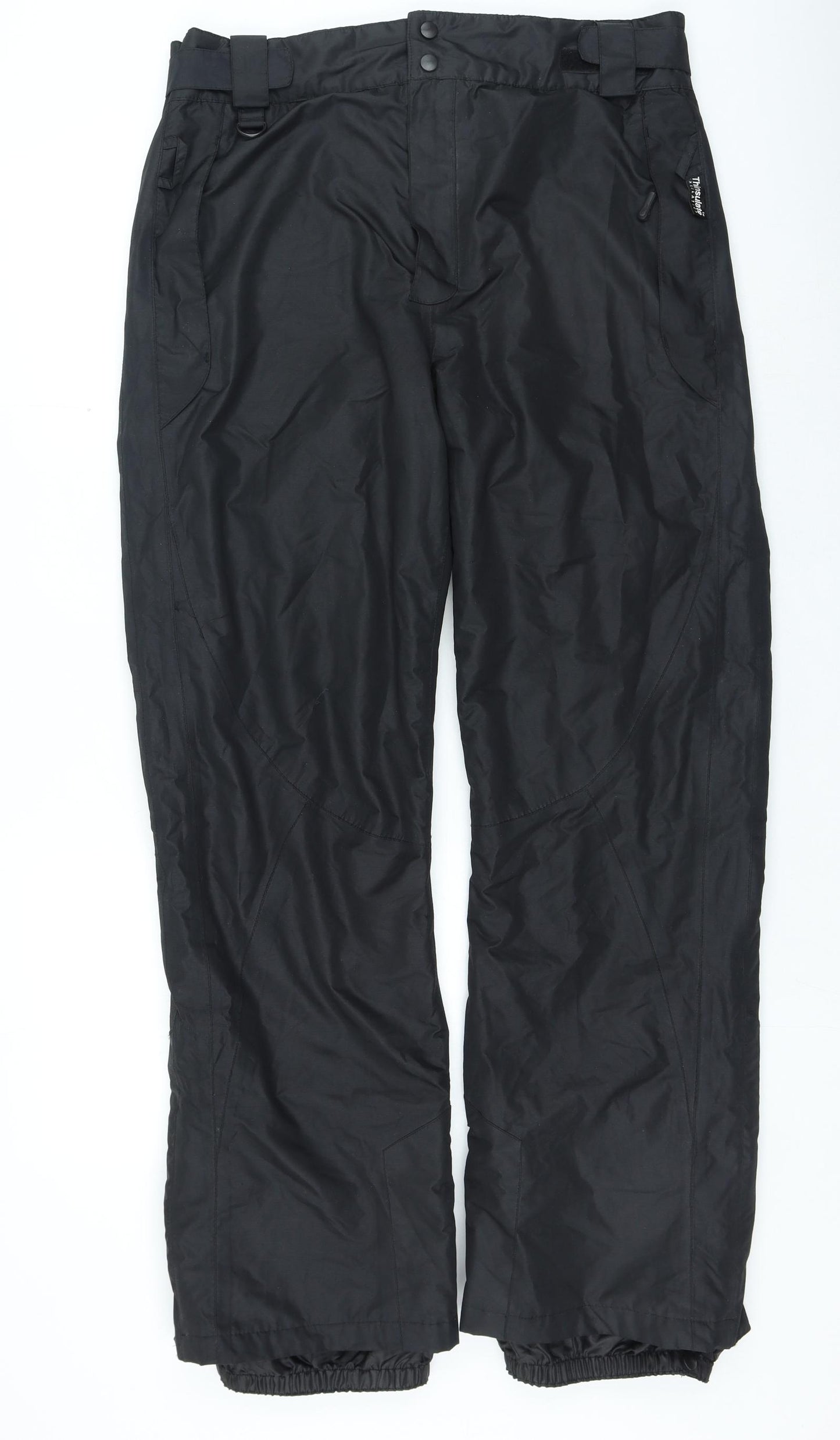 Crivit Mens Black Polyester Trousers Size 36 in L33 in Regular Buckle - Thinsulate
