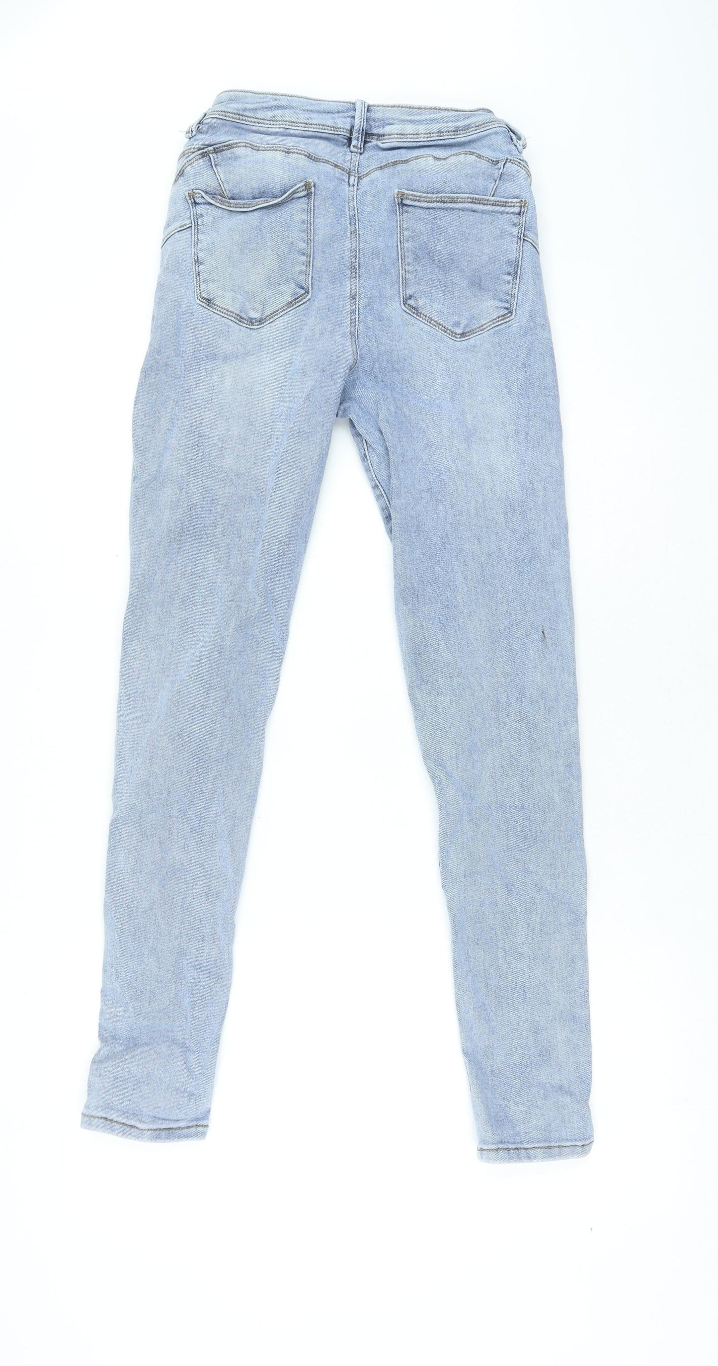 Preworn Womens Blue Cotton Skinny Jeans Size 28 in L29 in Regular Zip