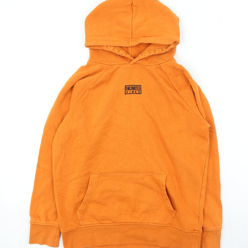 George Boys Orange Cotton Pullover Hoodie Size 10-11 Years Pullover - Unlimited Vibes