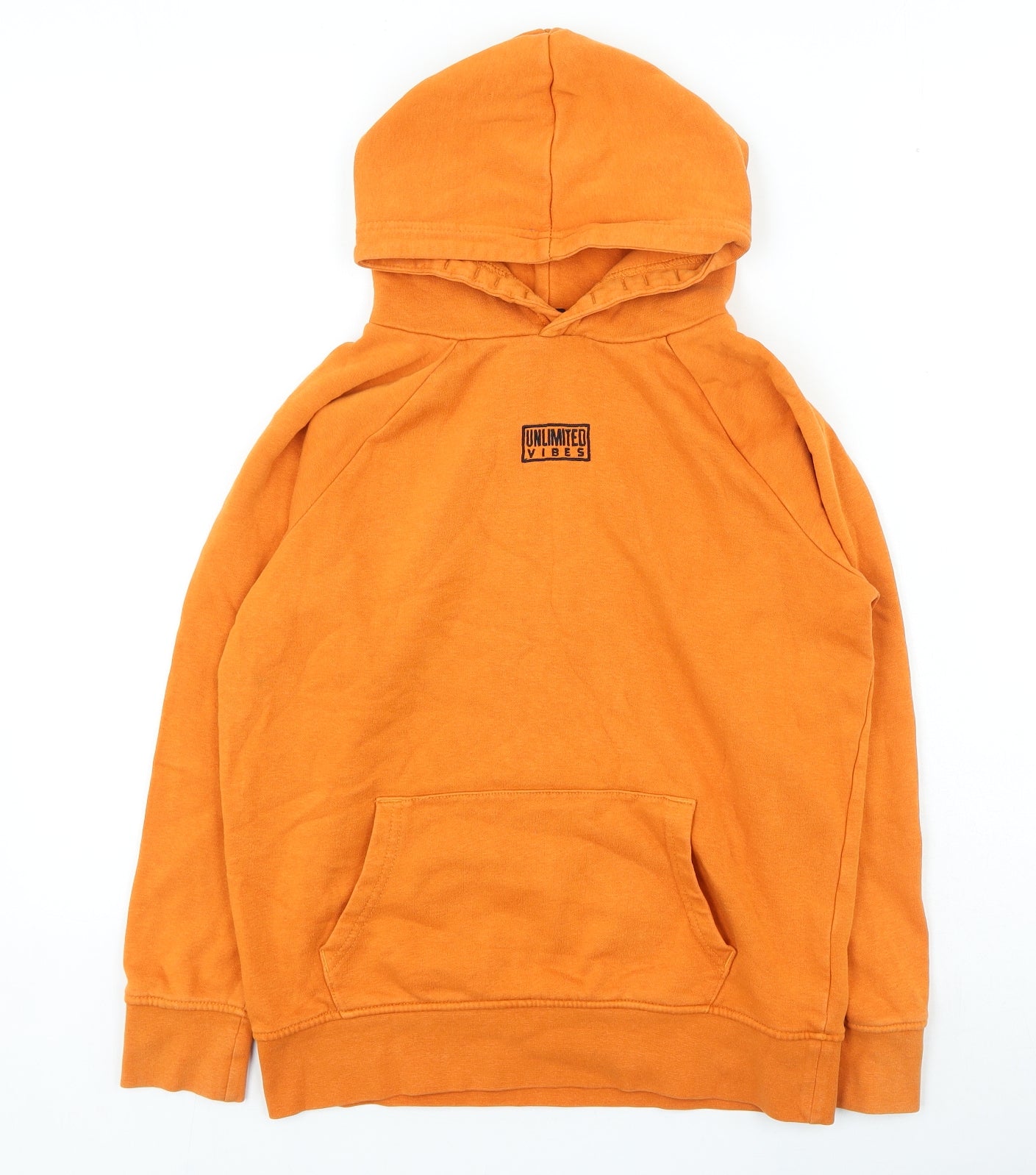 George Boys Orange Cotton Pullover Hoodie Size 10-11 Years Pullover - Unlimited Vibes