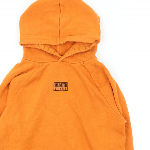 George Boys Orange Cotton Pullover Hoodie Size 10-11 Years Pullover - Unlimited Vibes