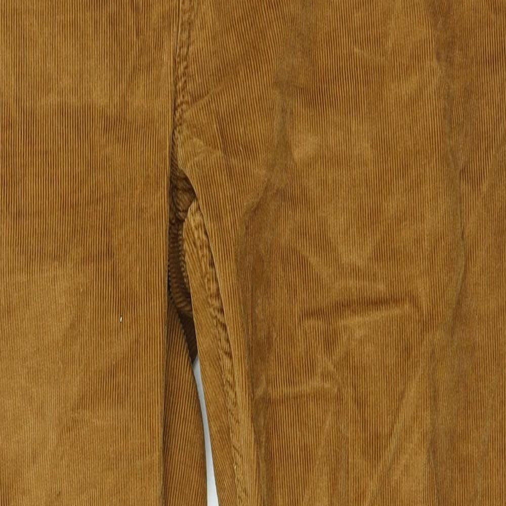Burton Mens Brown Cotton Trousers Size 34 in L32 in Regular Zip