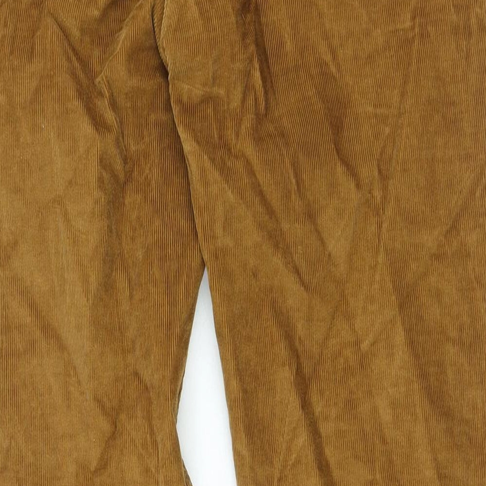 Burton Mens Brown Cotton Trousers Size 34 in L32 in Regular Zip