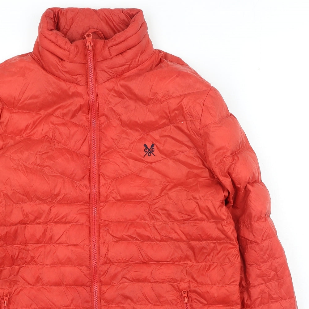 Crew Clothing Mens Red Rain Coat Coat Size M Zip