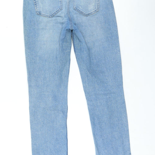 Preworn Womens Blue Cotton Straight Jeans Size 10 L24 in Regular Zip