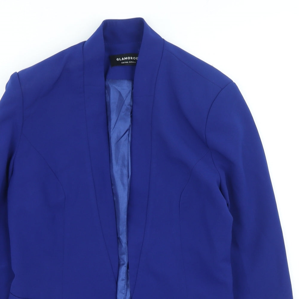 Glamourous Womens Blue Jacket Blazer Size XS