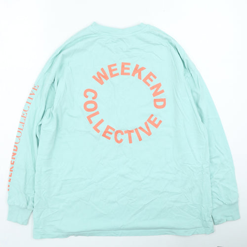 ASOS Womens Green Polyester Basic T-Shirt Size 10 Round Neck - weekend collective