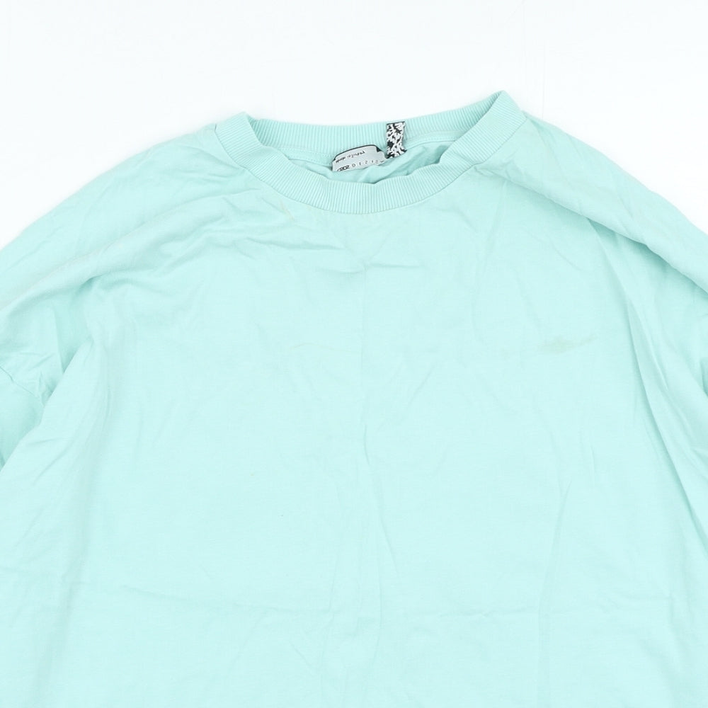 ASOS Womens Green Polyester Basic T-Shirt Size 10 Round Neck - weekend collective