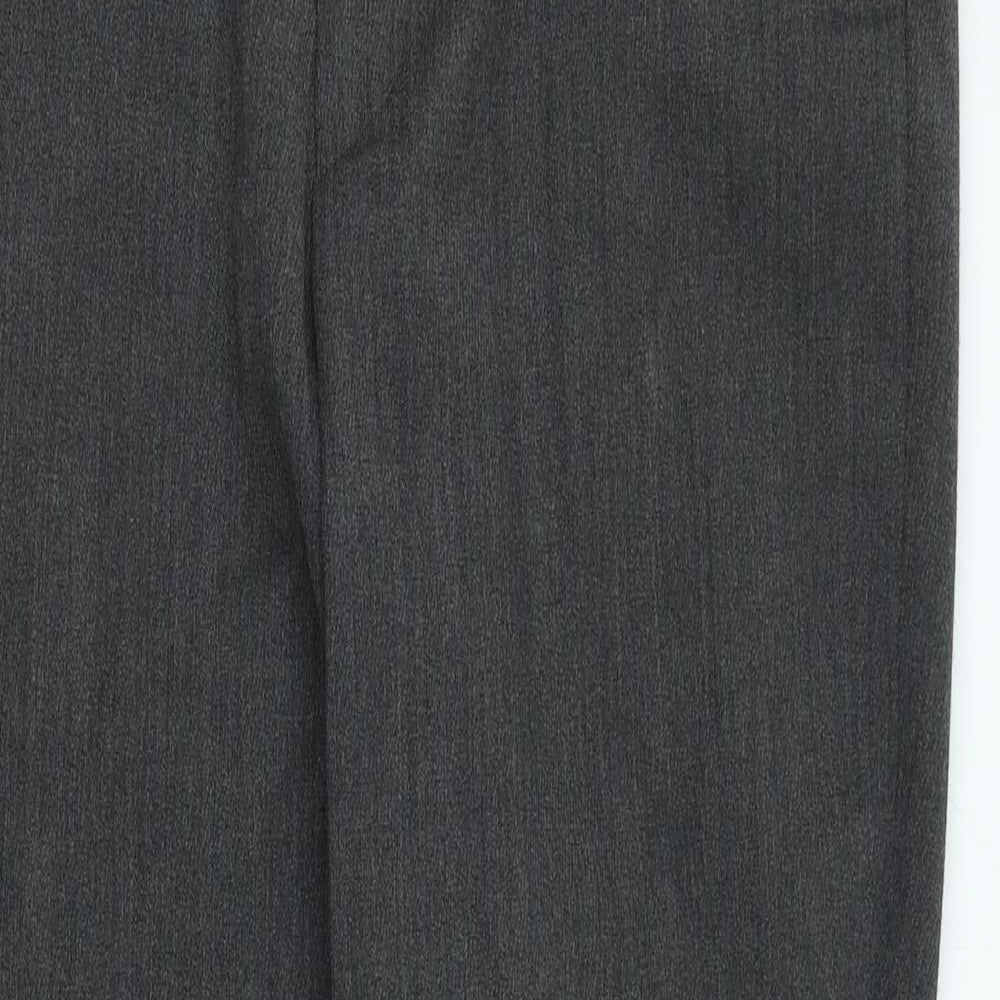 Prestige Mens Grey Polyester Trousers Size 36 in L32 in Regular Button