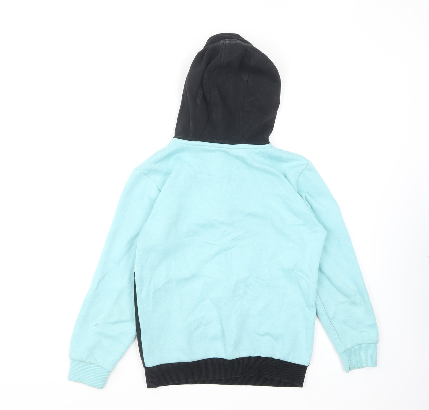 George Boys Blue Colourblock Cotton Pullover Hoodie Size 9-10 Years Pullover