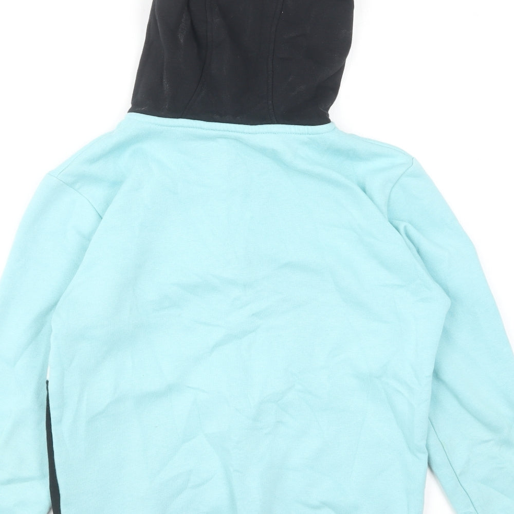 George Boys Blue Colourblock Cotton Pullover Hoodie Size 9-10 Years Pullover