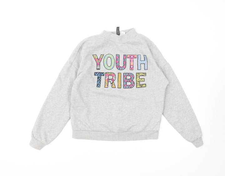 Divided by H&M Girls Grey Cotton Pullover Sweatshirt Size S Pullover - Youth Tribe
