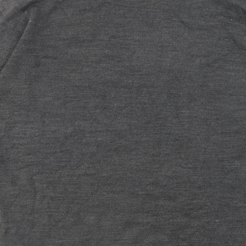 Industrialize Mens Grey V-Neck Acrylic Pullover Jumper Size L