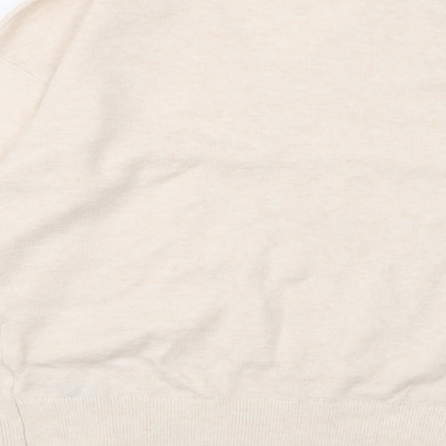 Marks and Spencer Womens Beige V-Neck Polyester Pullover Jumper Size XS