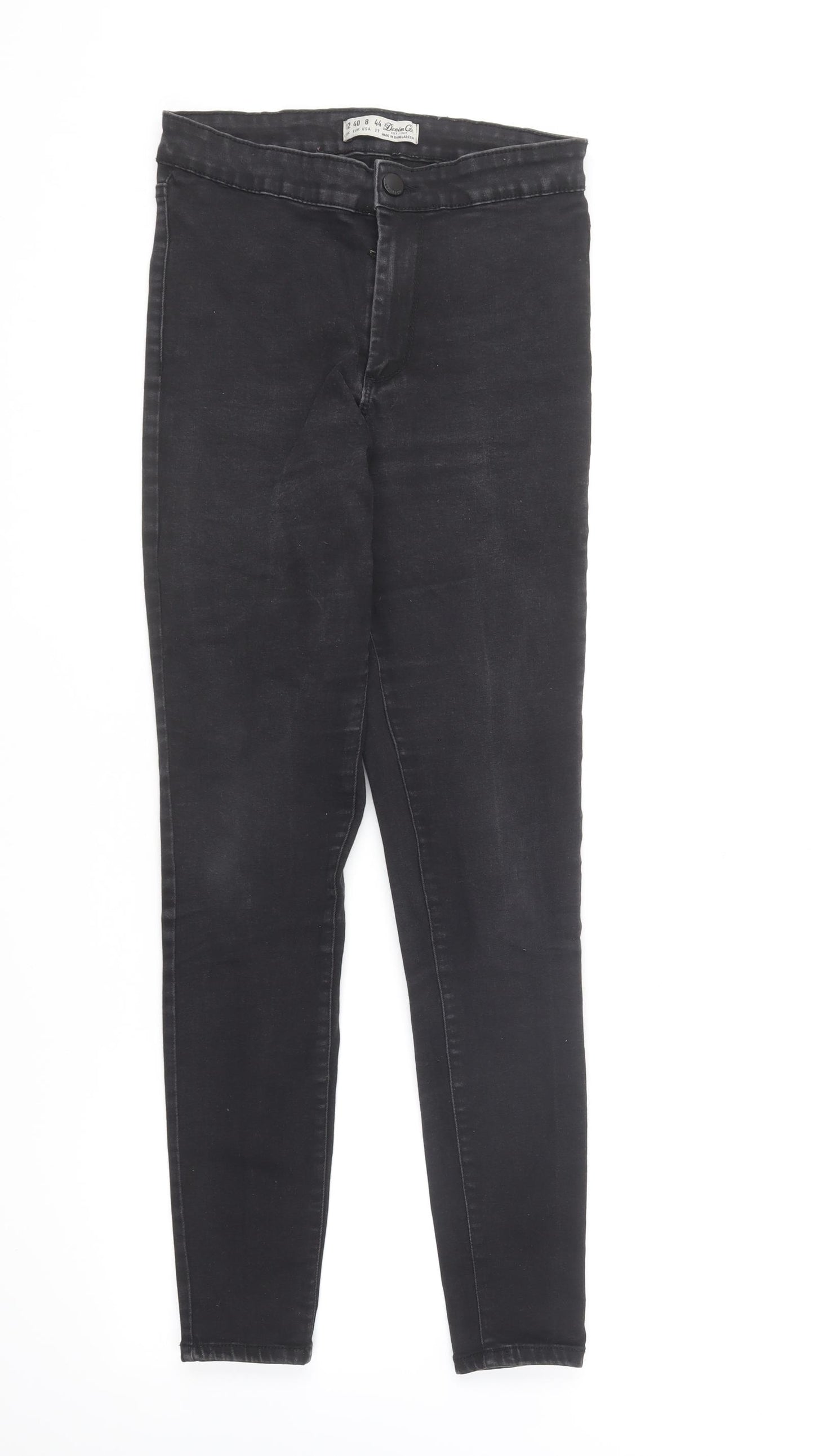 Denim & Co. Womens Black Cotton Skinny Jeans Size 12 L27 in Regular Button