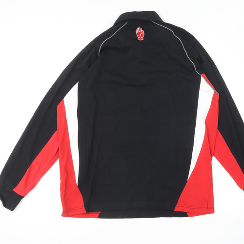 Pride & Glory Mens Black Cotton Polo Size XL Collared Button - Ulster