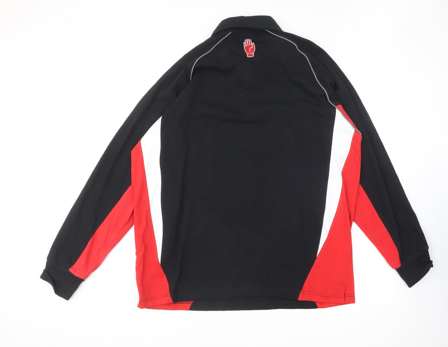 Pride & Glory Mens Black Cotton Polo Size XL Collared Button - Ulster