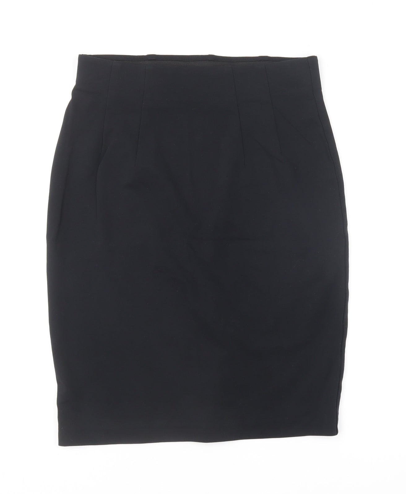 Marks and Spencer Womens Black Viscose Straight & Pencil Skirt Size 12