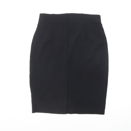 Marks and Spencer Womens Black Viscose Straight & Pencil Skirt Size 12