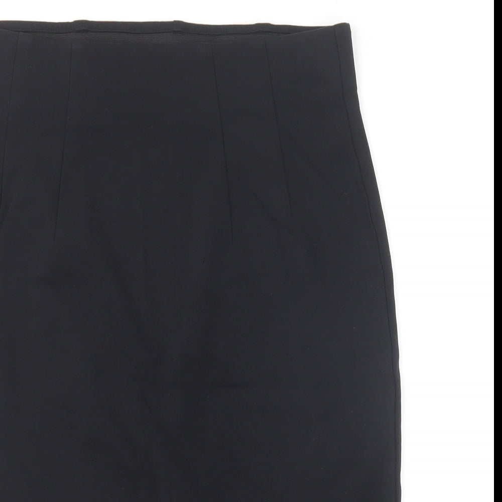 Marks and Spencer Womens Black Viscose Straight & Pencil Skirt Size 12