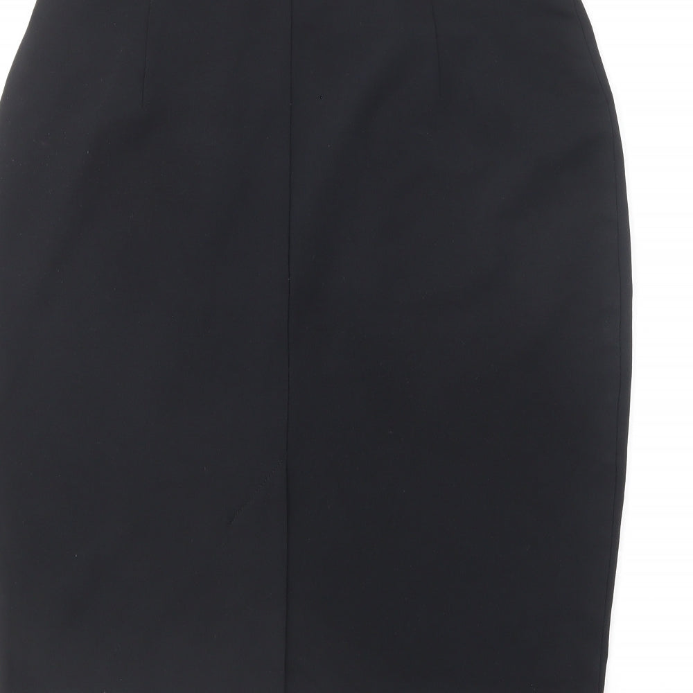 Marks and Spencer Womens Black Viscose Straight & Pencil Skirt Size 12