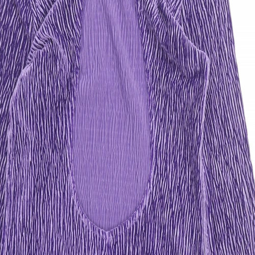 H&M Womens Purple Polyester Bodycon Size XS High Neck Pullover