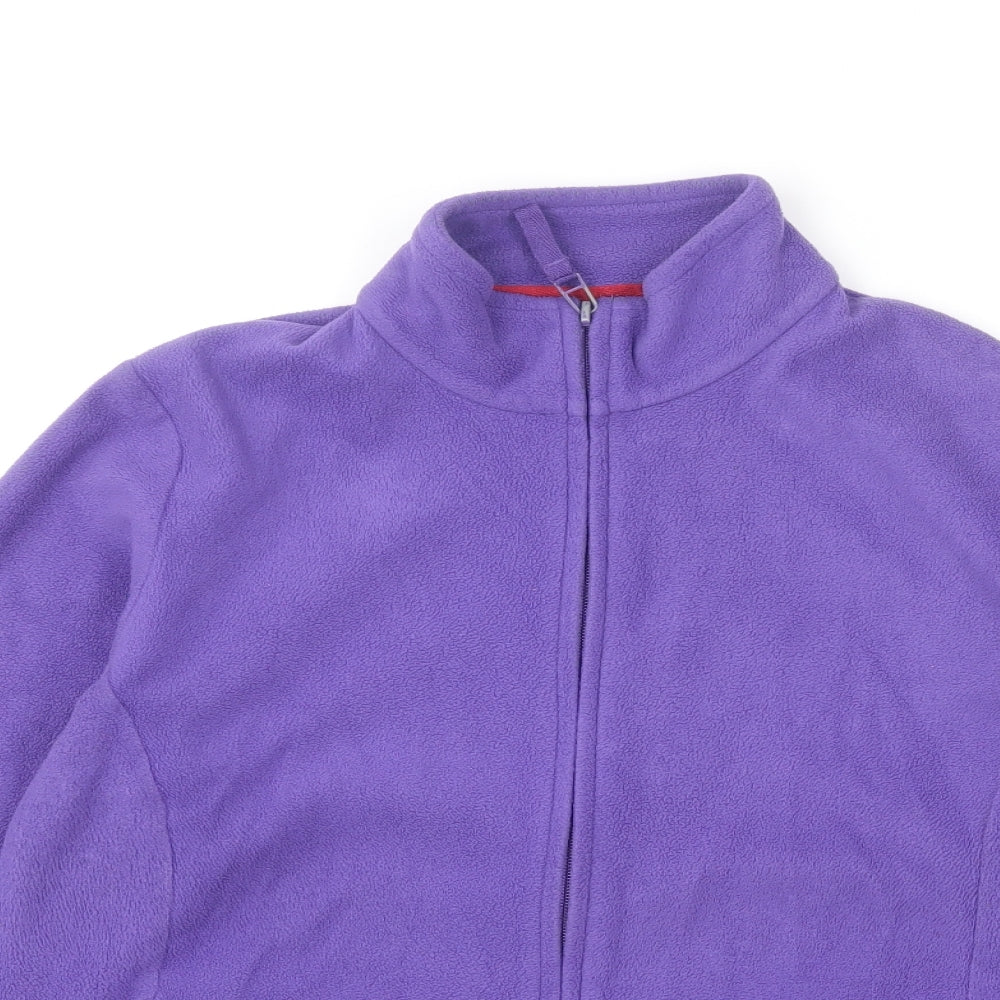 Marks and Spencer Womens Purple Polyester Full Zip Sweatshirt Size 14 Zip