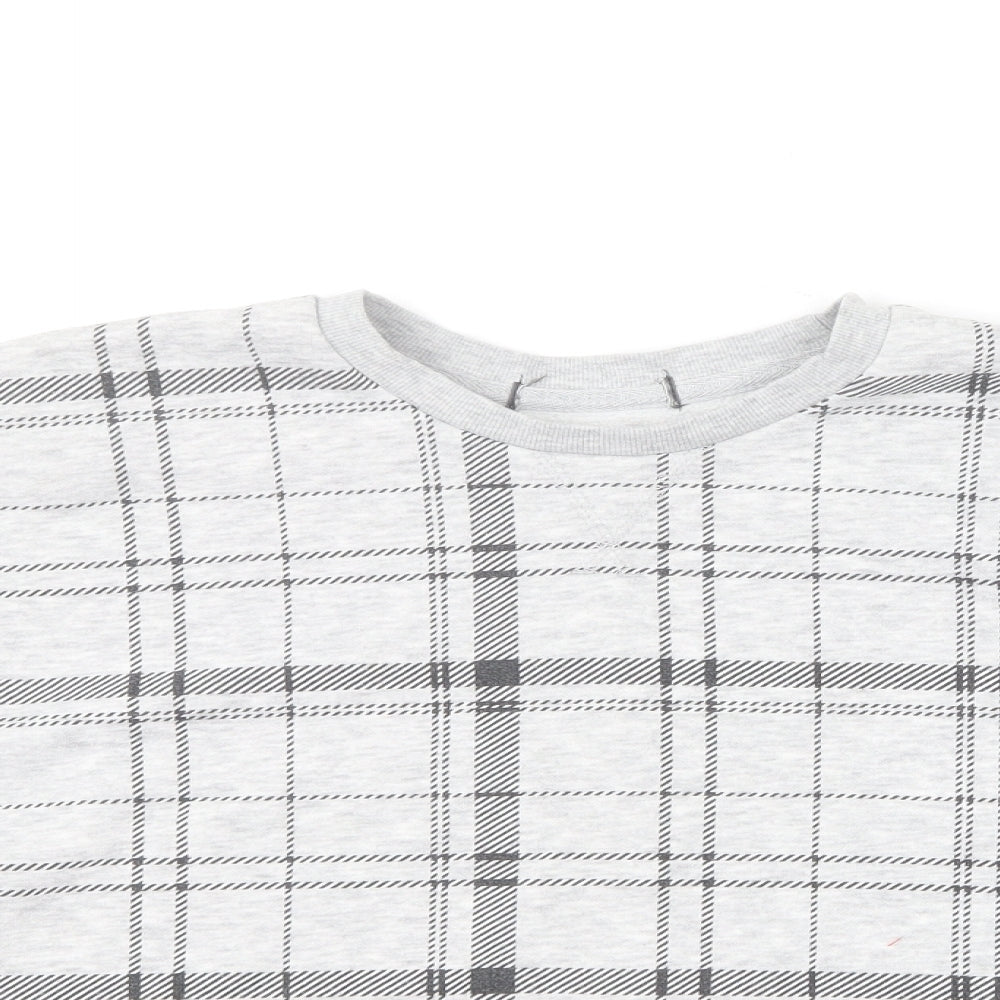 Primark Womens Grey Plaid Polyester Pullover Sweatshirt Size XS Pullover - Cropped