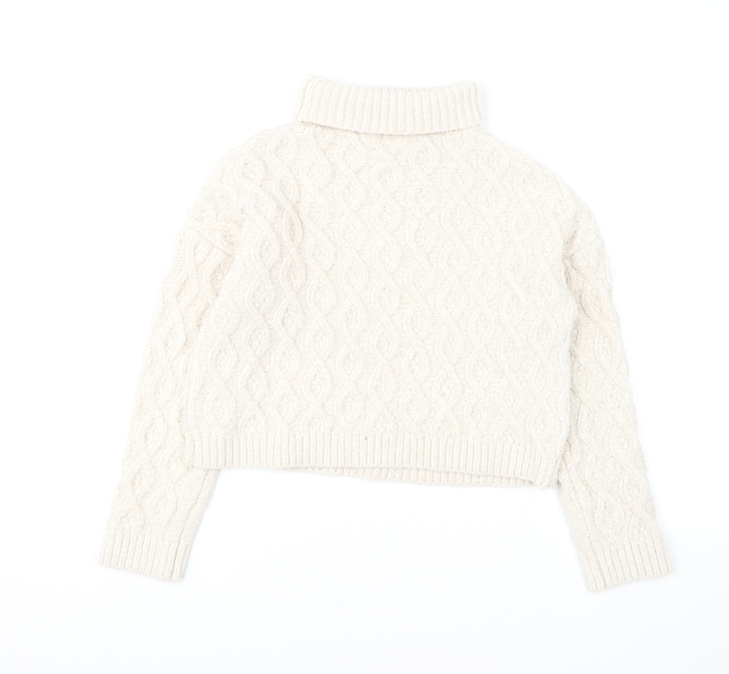 Primark Girls Ivory Roll Neck Polyester Pullover Jumper Size 10-11 Years Pullover