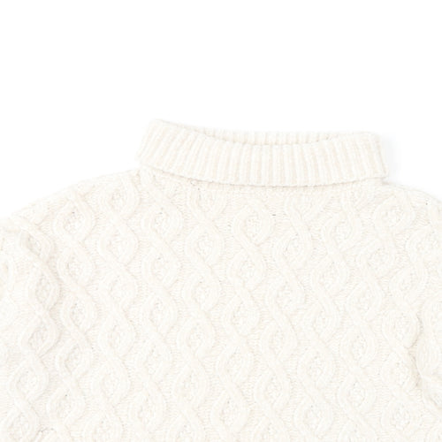 Primark Girls Ivory Roll Neck Polyester Pullover Jumper Size 10-11 Years Pullover