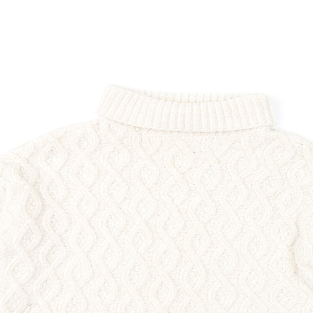 Primark Girls Ivory Roll Neck Polyester Pullover Jumper Size 10-11 Years Pullover