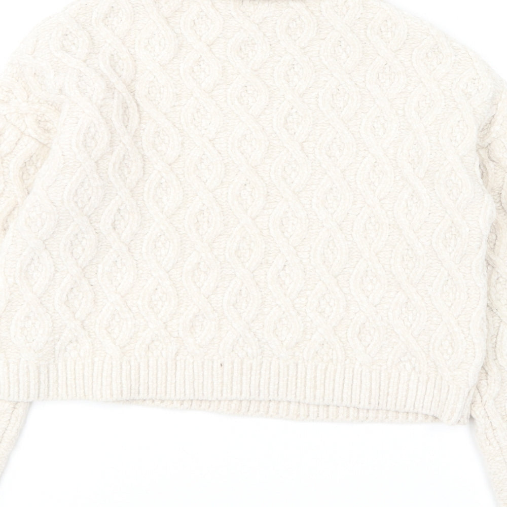 Primark Girls Ivory Roll Neck Polyester Pullover Jumper Size 10-11 Years Pullover