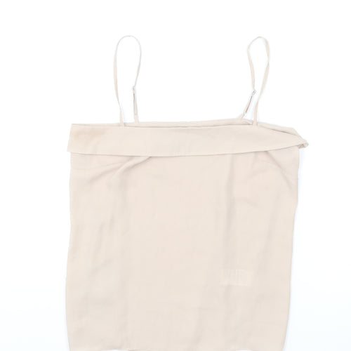 Warehouse Womens Beige Polyester Camisole T-Shirt Size 12 Square Neck