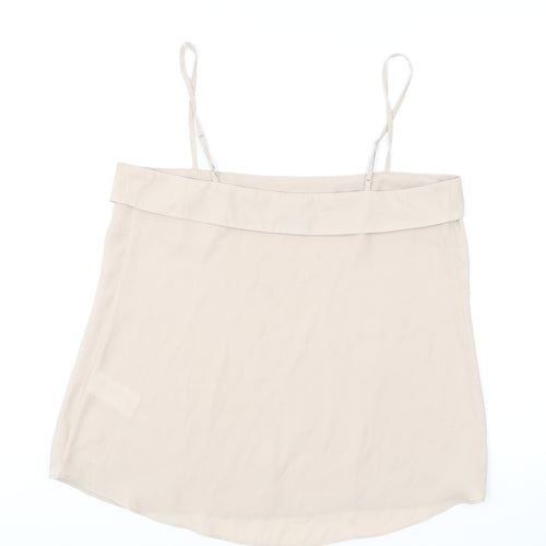 Warehouse Womens Beige Polyester Camisole T-Shirt Size 12 Square Neck