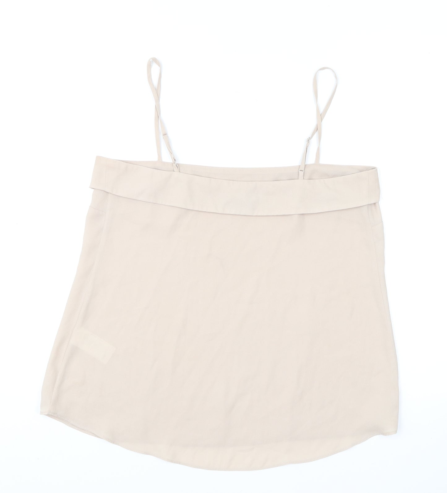 Warehouse Womens Beige Polyester Camisole T-Shirt Size 12 Square Neck