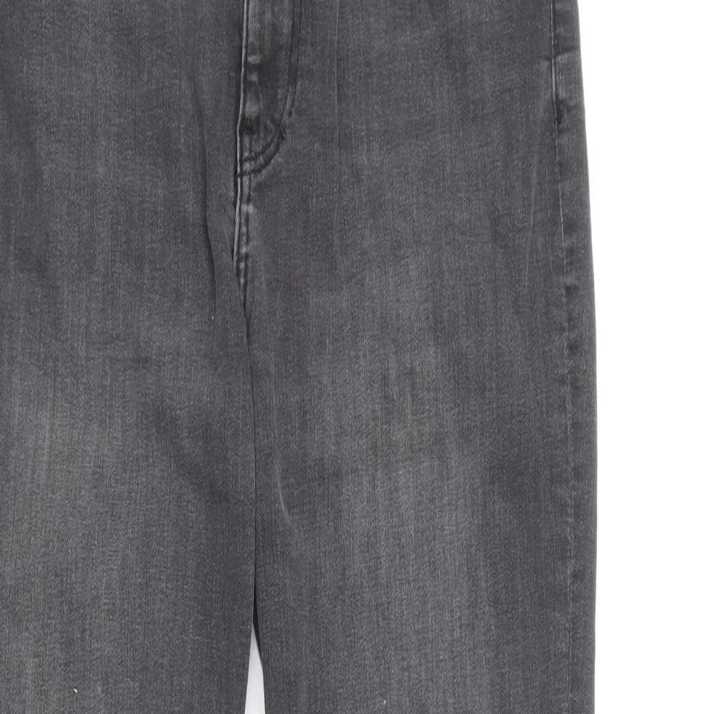 Bershka Womens Black Cotton Bootcut Jeans Size 12 L29 in Regular Button