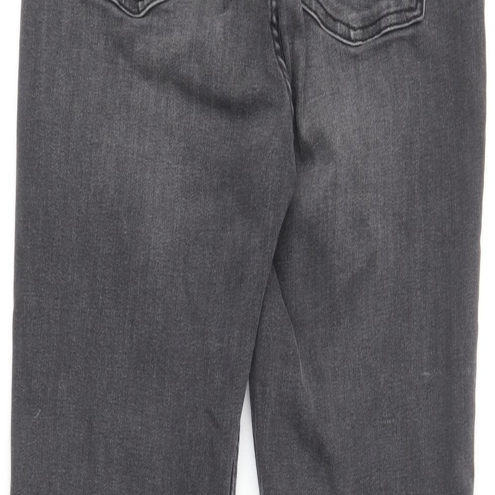 Bershka Womens Black Cotton Bootcut Jeans Size 12 L29 in Regular Button