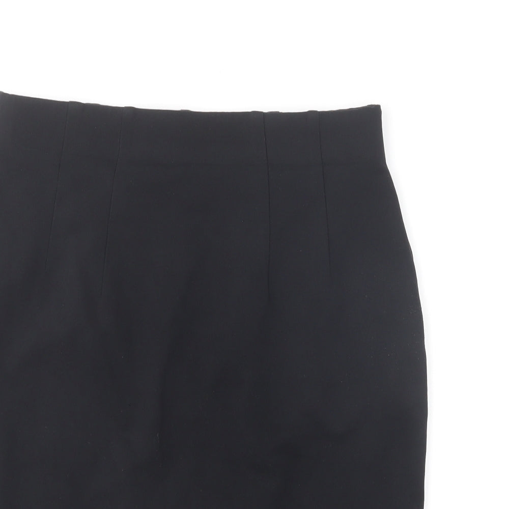 Marks and Spencer Womens Black Viscose Straight & Pencil Skirt Size 12