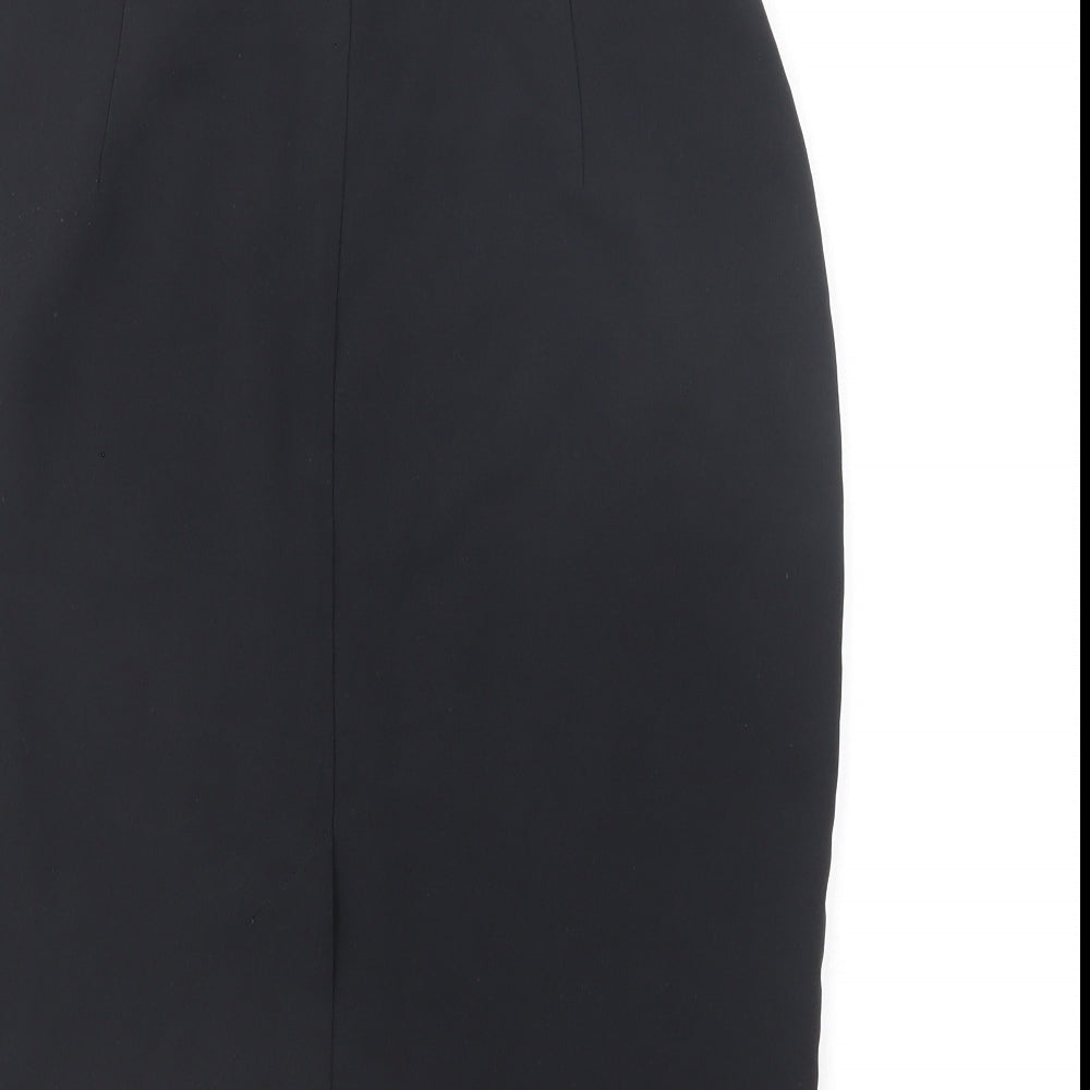 Marks and Spencer Womens Black Viscose Straight & Pencil Skirt Size 12