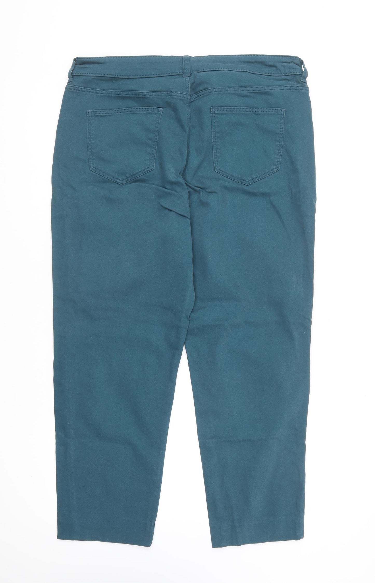 TU Womens Blue Cotton Cropped Jeans Size 16 L25.5 in Regular Button