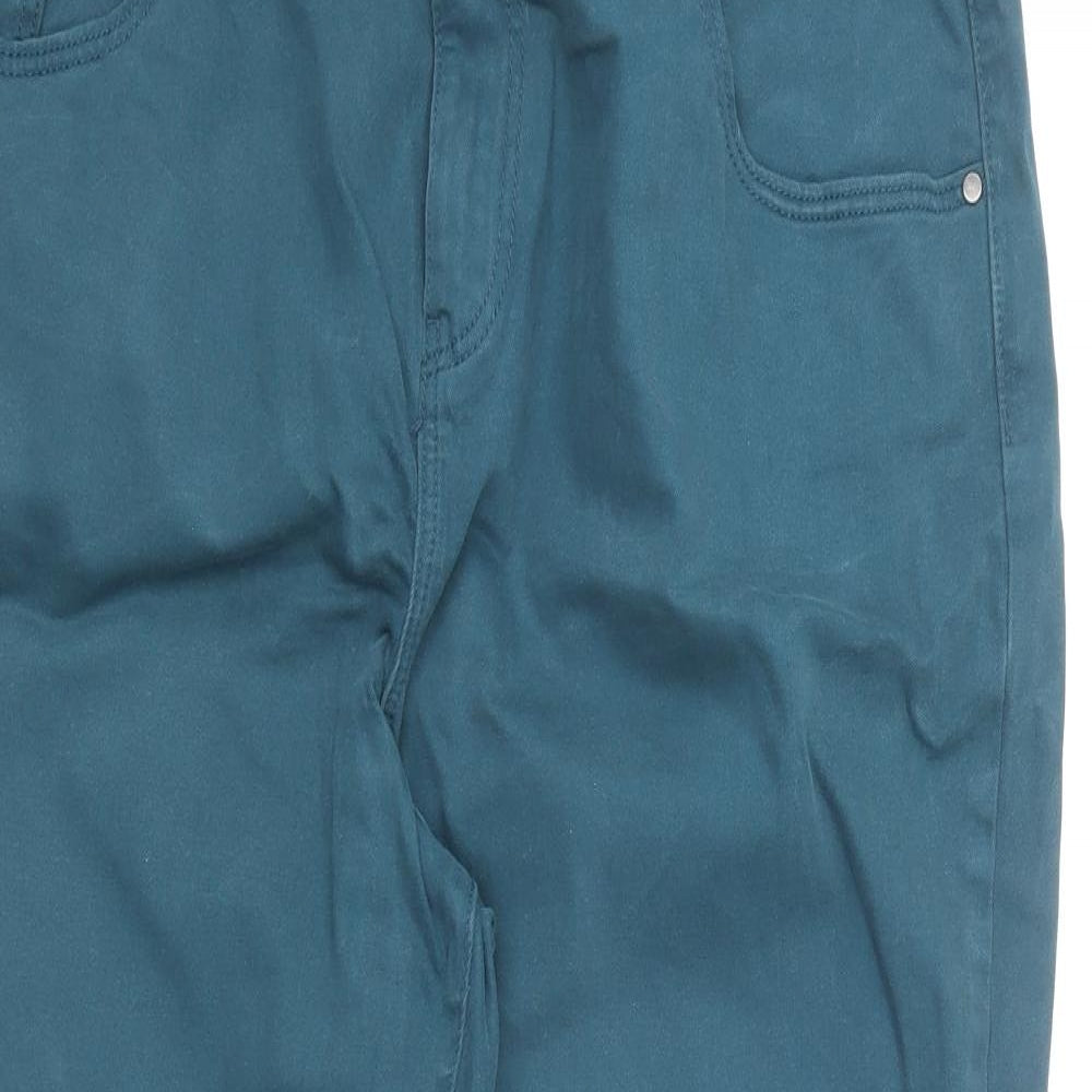 TU Womens Blue Cotton Cropped Jeans Size 16 L25.5 in Regular Button