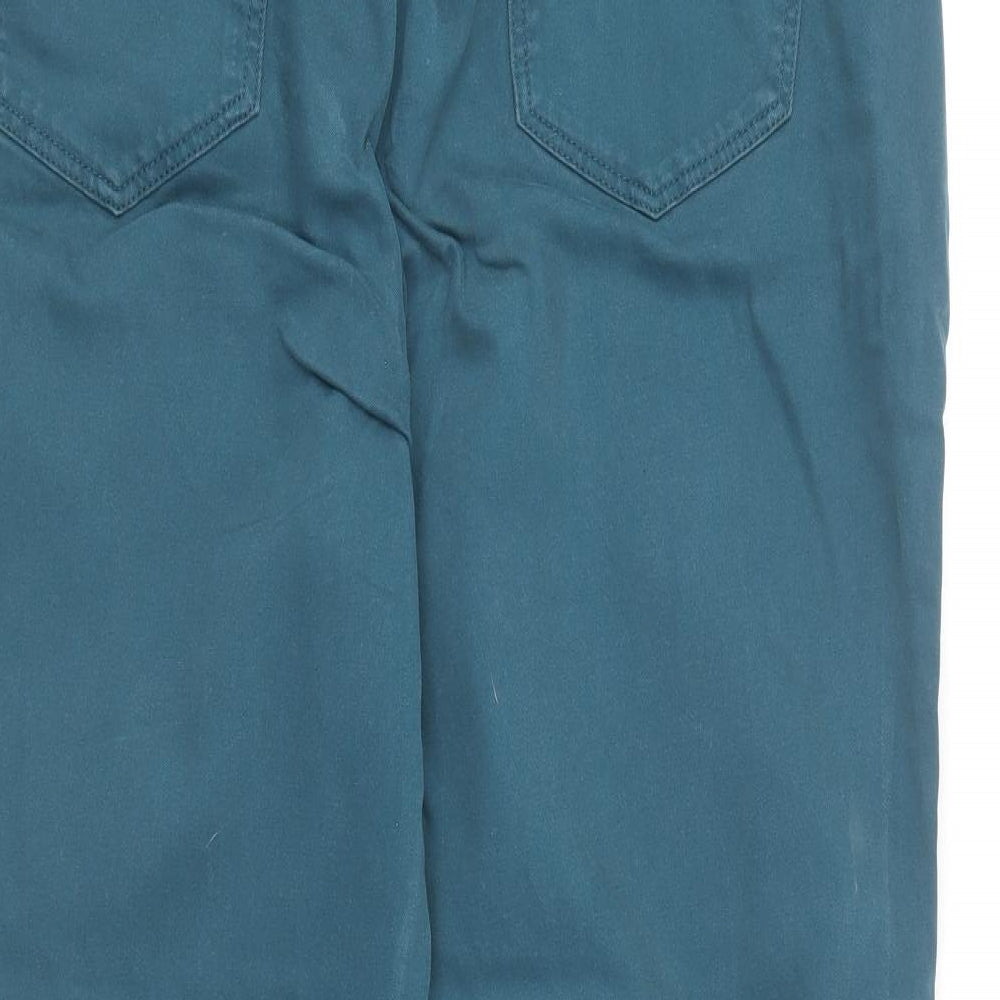 TU Womens Blue Cotton Cropped Jeans Size 16 L25.5 in Regular Button
