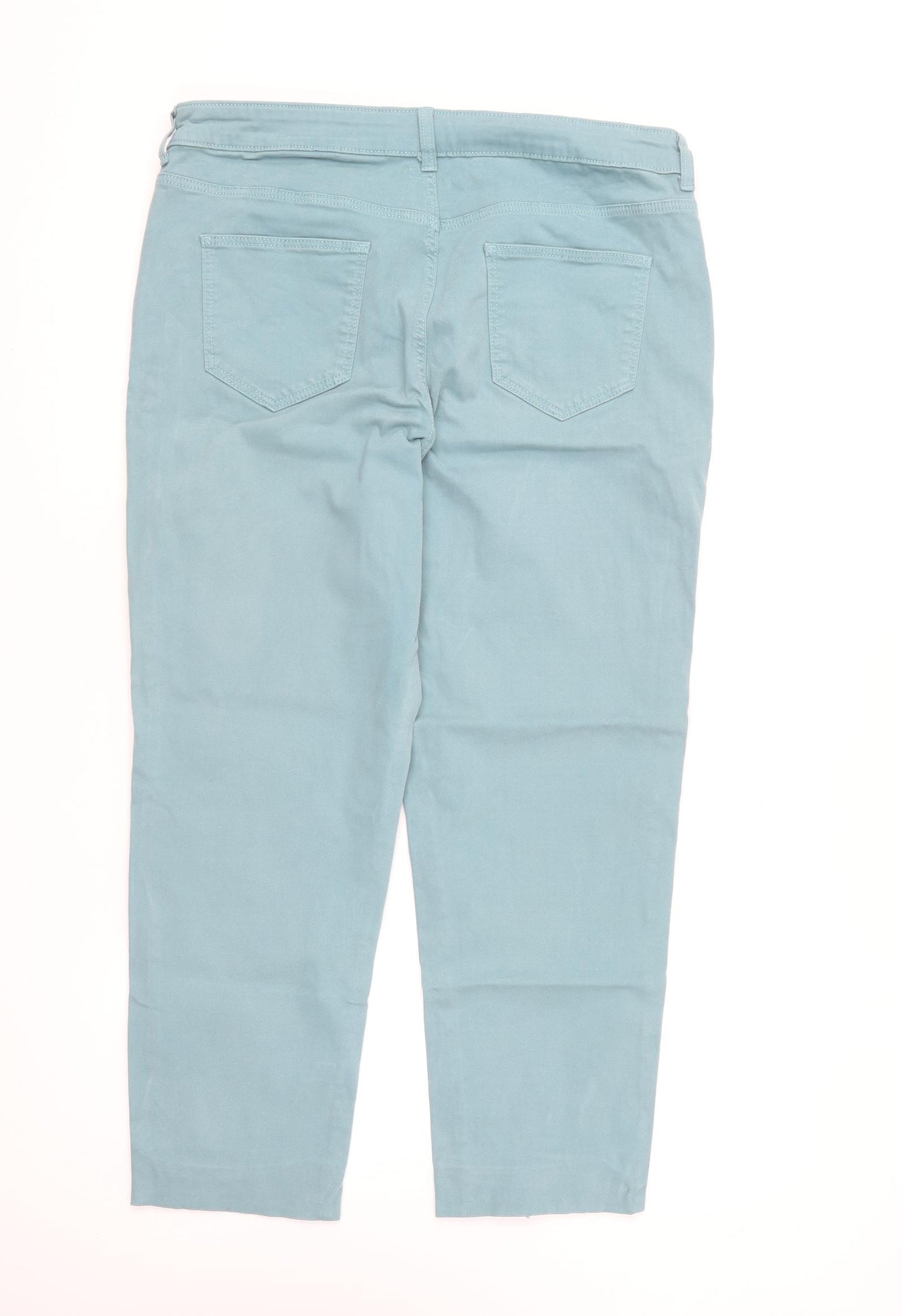 TU Womens Blue Cotton Straight Jeans Size 16 L25 in Regular Button