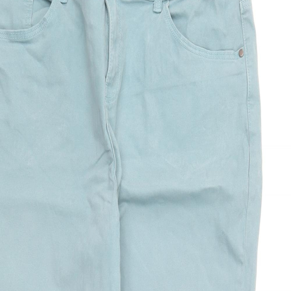 TU Womens Blue Cotton Straight Jeans Size 16 L25 in Regular Button